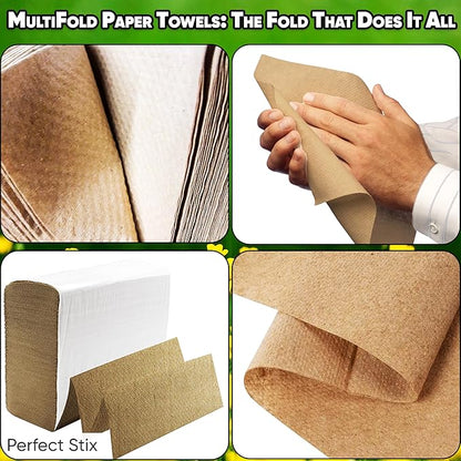 Perfect Stix Kraft MultiFold Paper Towels- Case of 2
