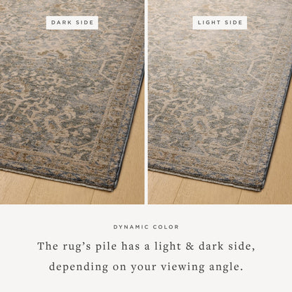 Loloi Magnolia Home by Joanna Gaines Junie Collection JUE-01 Blue/Natural 9'-6" x 13', .38" Pile Height, Area Rug