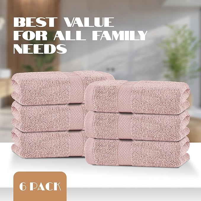 White Classic Pink Hand Towels for Bathroom Cotton Hand Towel Bulk for Gym