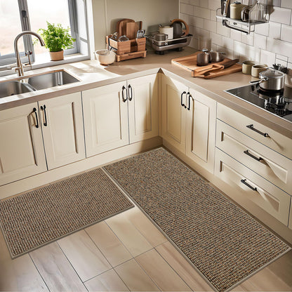 BEQHAUSE Kitchen Rugs 20"x32", Non-Slip Kitchen Mats for Floor, Super Absorbent and Stain Resistant Kitchen Rugs, Machine Washable Rugs for Kitchen, Hallway, Laundry & Sink, Taupe