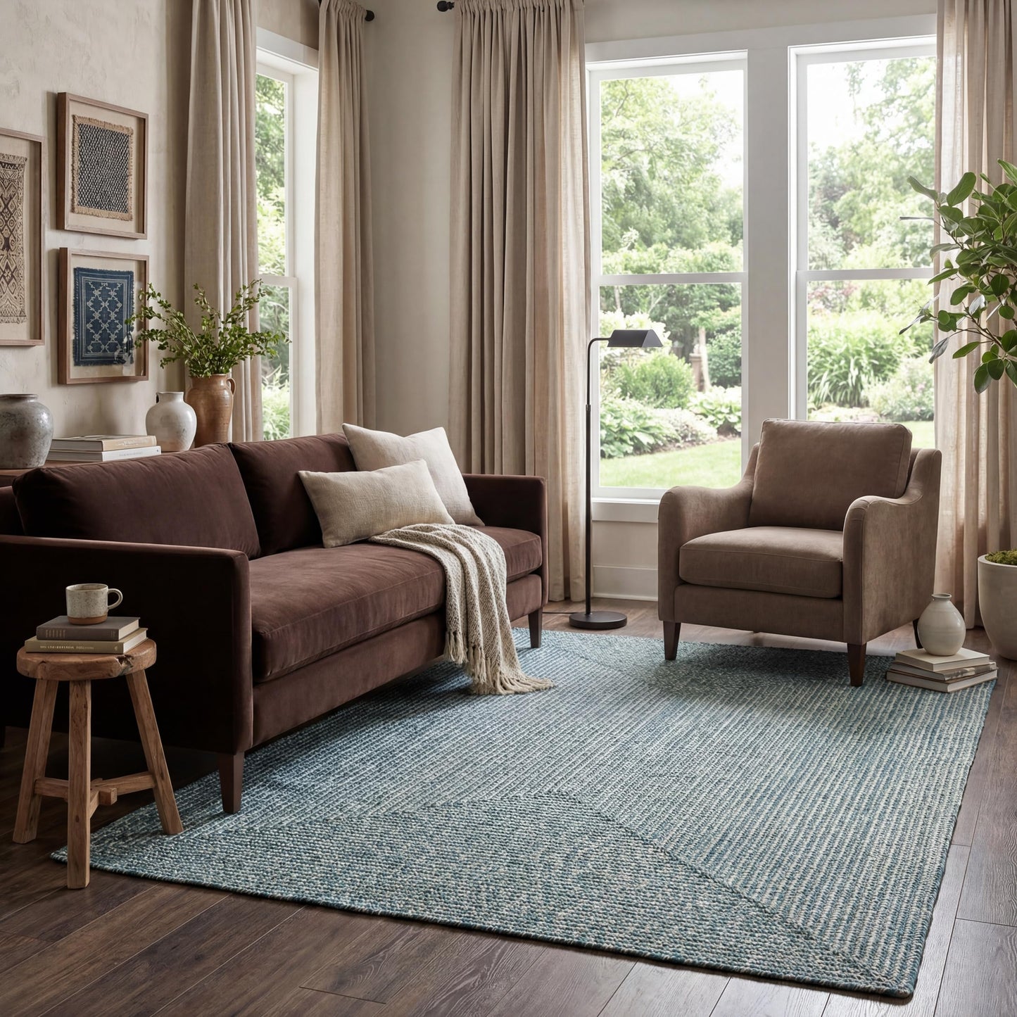 nuLOOM 3' x 5' Solid Hand Braided Indoor/Outdoor Area Rug, Pet-Friendly, High Traffic, Weather Resistant, for Patio, Balcony, Bedroom, Living Room, Dining Room, Wynn Aqua