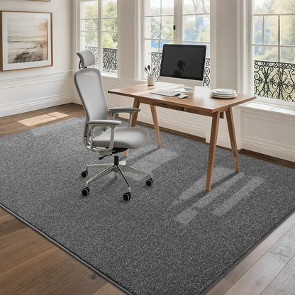 FALARK 4x6 Area Rugs for Bedroom Living Room, Dark Grey Soft Low-Pile Modern Indoor Thickened Memory Foam Non-Slip Washable Carpets for Kids Dorm Home Decor Rug
