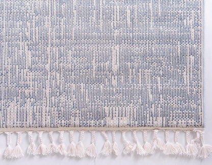Rugs.com Athena Shag Collection Rug – 8' Square Blue Shag Rug Perfect for Living Rooms, Kitchens, Entryways