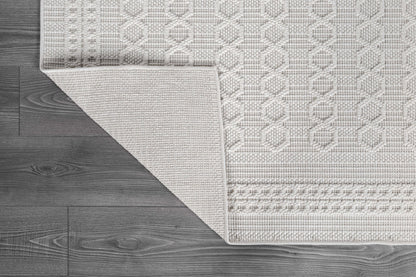 Luul Home Micro Loop Indoor Rug White 5x7 Boho Geometric Neutral Area Rugs for Living Room Soft Luxury Modern Low and High Pile Durable Stain Resistant Non-Shedding Indoor Area Carpet 5 x 7