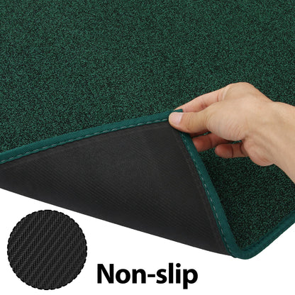 Runner Rug with Non Slip Rubber Backing, Washable Soft Floor Carpet for Kitchen, Hallway, Entryway Indoor, Bedroom, Laundry, Low Pile Area Rugs, Solid Color with Pointillism Style (Green, 2' * 6')