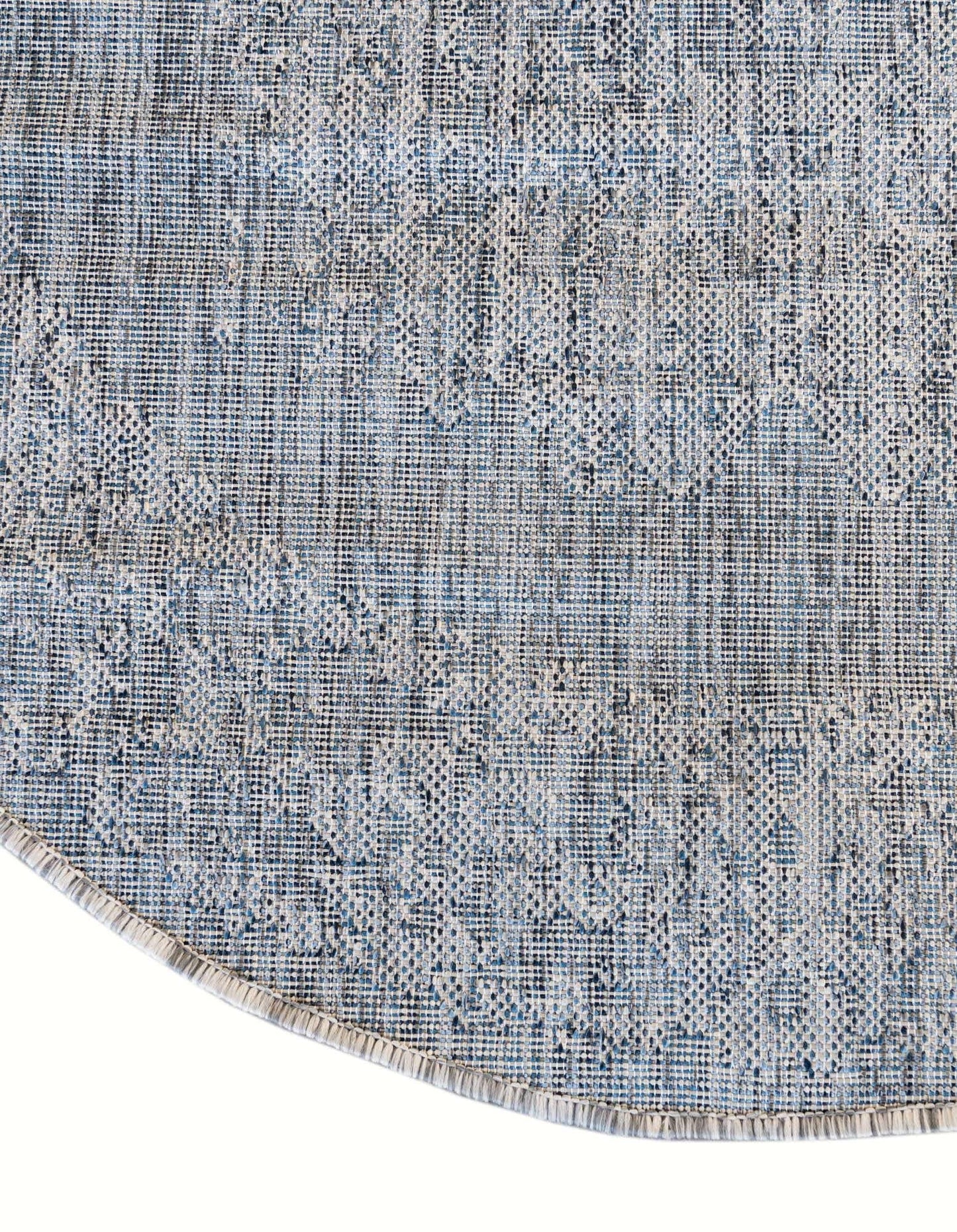 Unique Loom Outdoor Traditional Collection Area Rug - Timeworn (5' 3" x 8' Oval, Blue/ Gray)