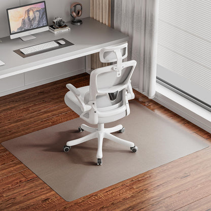 Delamu 36"×48" Office Chair Mat for Hardwood Floor, Heavy Duty Hard Floor Protector for Chairs, Anti-Slip PVC Woven Desk Chair Mat for Home Office, Light Brown