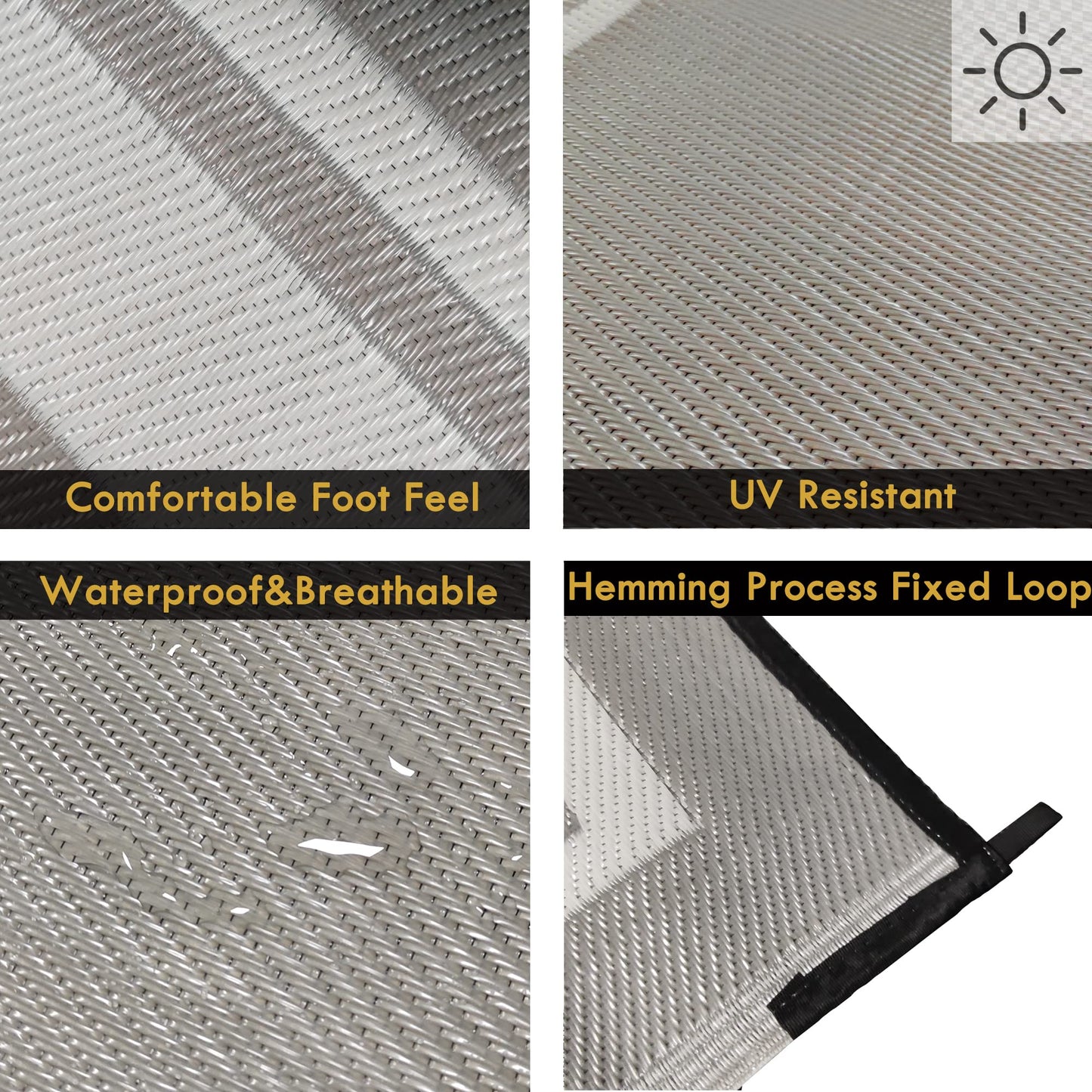 RURALITY Outdoor Rugs 5x8 for Patios Clearance,Waterproof Plastic Straw Mats for Porch,Deck,RV,Backyard,Balcony,Reversible,Recyclable,Easy to Clean,Modern Geometric