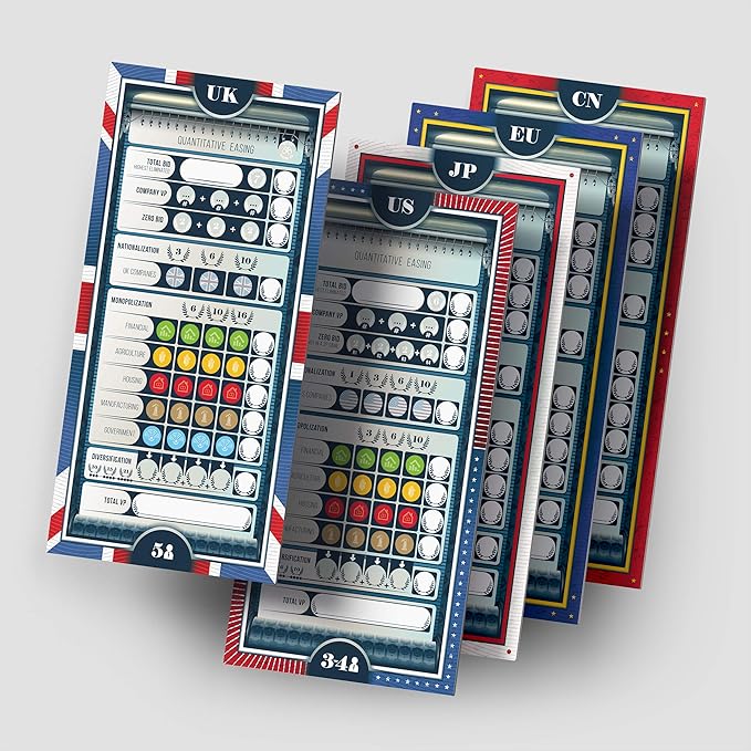 Allplay QE (Quantitative Easing) Board Game | Economic Auction Bidding Game for Families &amp Adults | 3-5 Players 30 Min Playtime Strategy Party Game with Unlimited Bidding