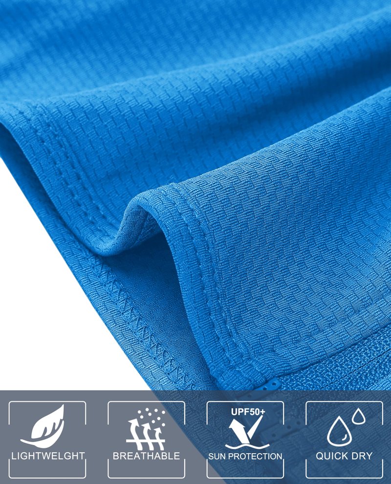 MAGCOMSEN Lightweight Long Sleeve Shirt Jacket for Women UPF 50+ Sun Protection Hiking Fishing Shirts Full Zip Workout Shirts Blue Green XL
