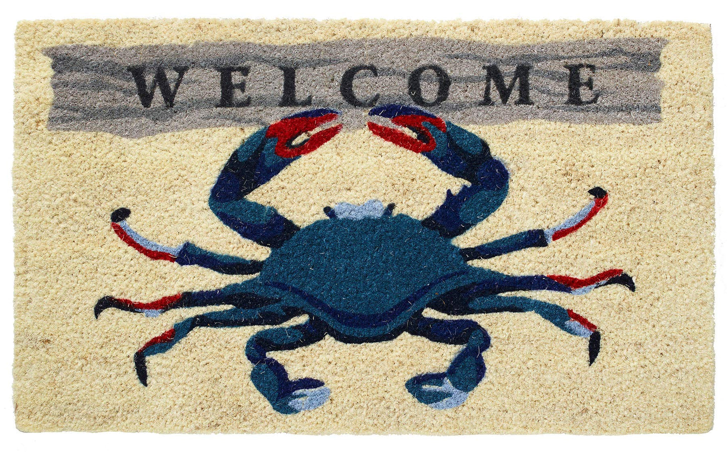 HF by LT Welcome Crab 100% Coir Doormat, 18 x 30 inches, Naturally Durable, PVC-Backing, Sustainable