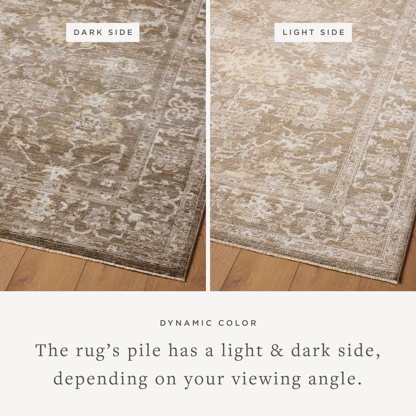 Loloi Magnolia Home by Joanna Gaines Pace Collection PAC-01 Bark/Natural 5'-3" x 5'-3" Round Area Rug