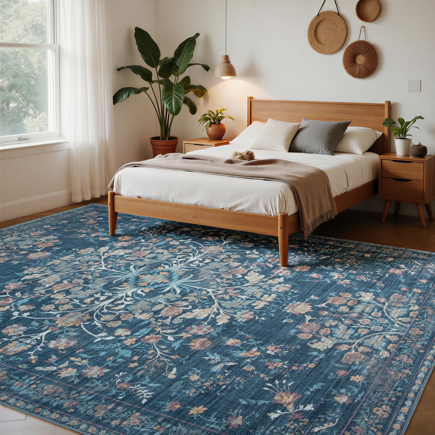 BGASZ Washable Rugs 8x10 Area Rugs for Living Room,Ultra Soft Faux Wool Retro Carpets,Non Slip Backing,Durable Edge Binding,Stain Resistant,The Large Carpet for Bed Room,Dining Room,Office Decor