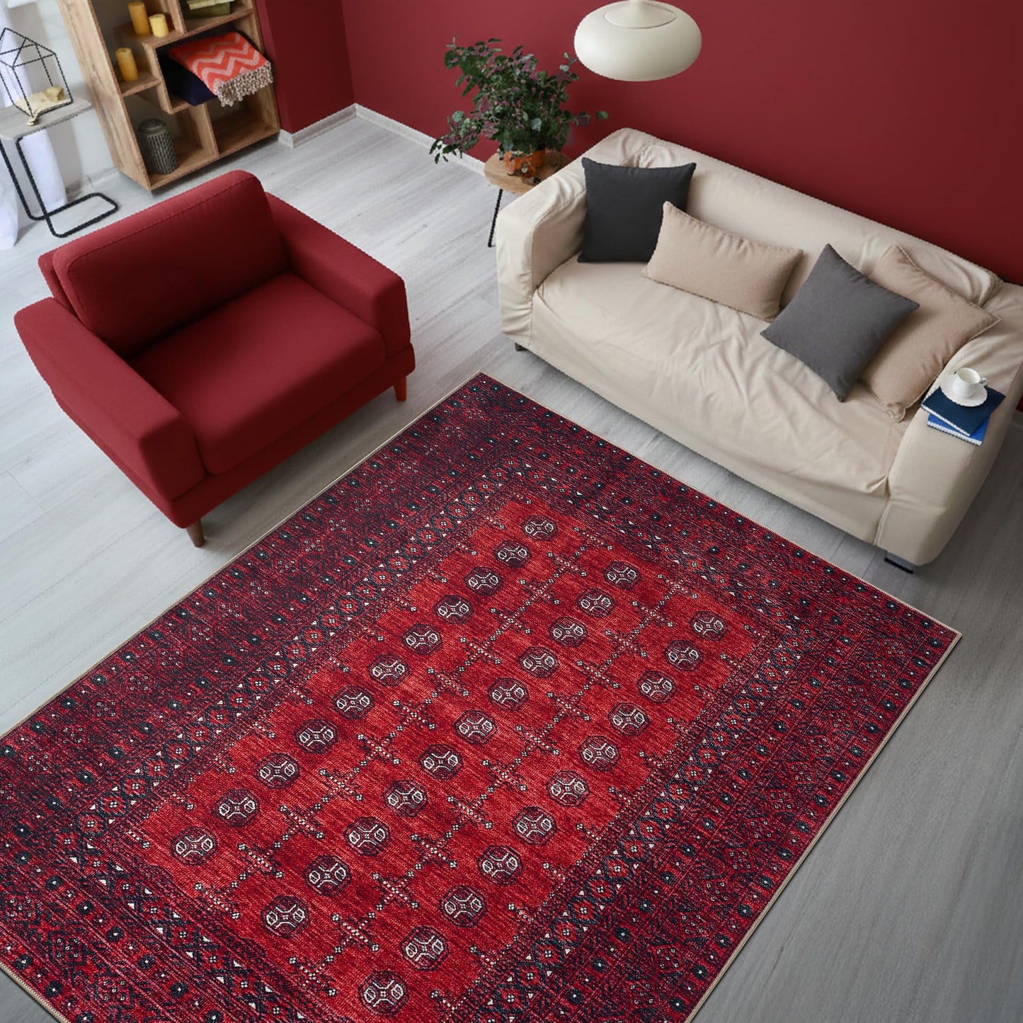 Keen Home Design 3x5 Rug - Machine Washable Entry Rug with Non-Slip Backing, Ideal for Enteryway, Kitchen, Bathroom, Laundry Room - Vintage, Easy Clean, Durable, Low Pile Rug - (3' x 5')