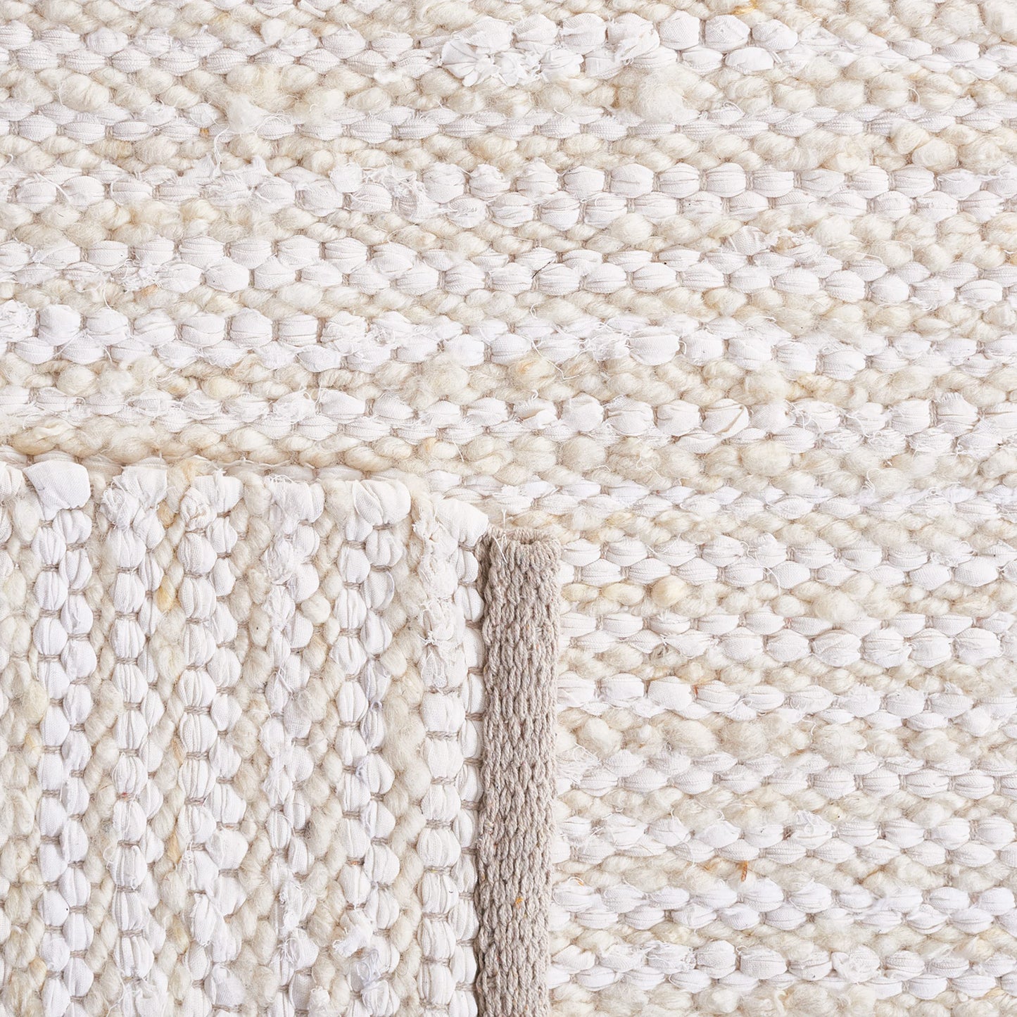 SAFAVIEH Natura Collection Area Rug - 5' x 8', Ivory & Beige, Handmade Flat Weave Wool & Cotton, Ideal for High Traffic Areas in Living Room, Bedroom (NAT350A)