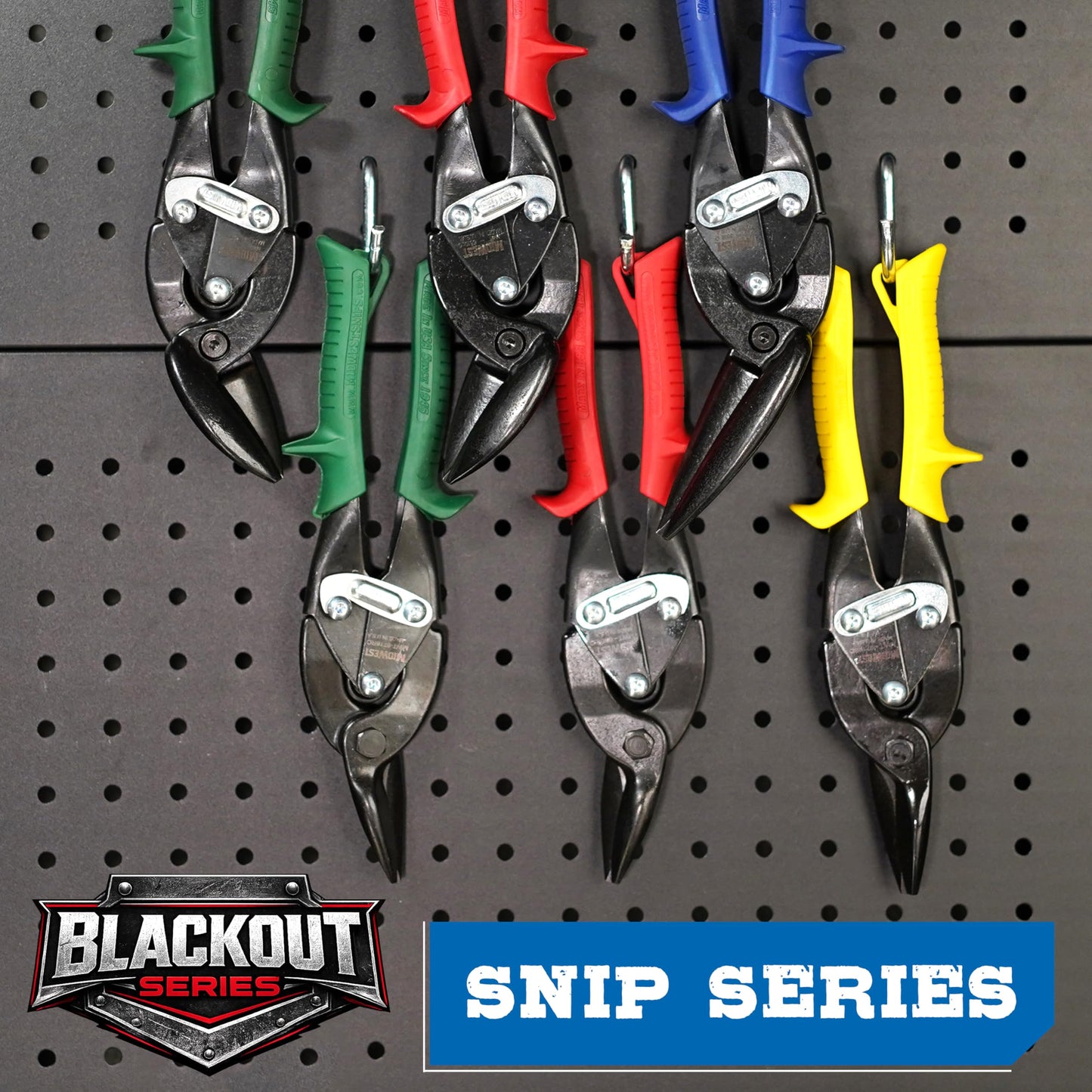 MIDWEST Blackout Power Cutters Long Cut Snip - Straight Cut Offset Tinner Shears, Made In the USA - MWT-6516O