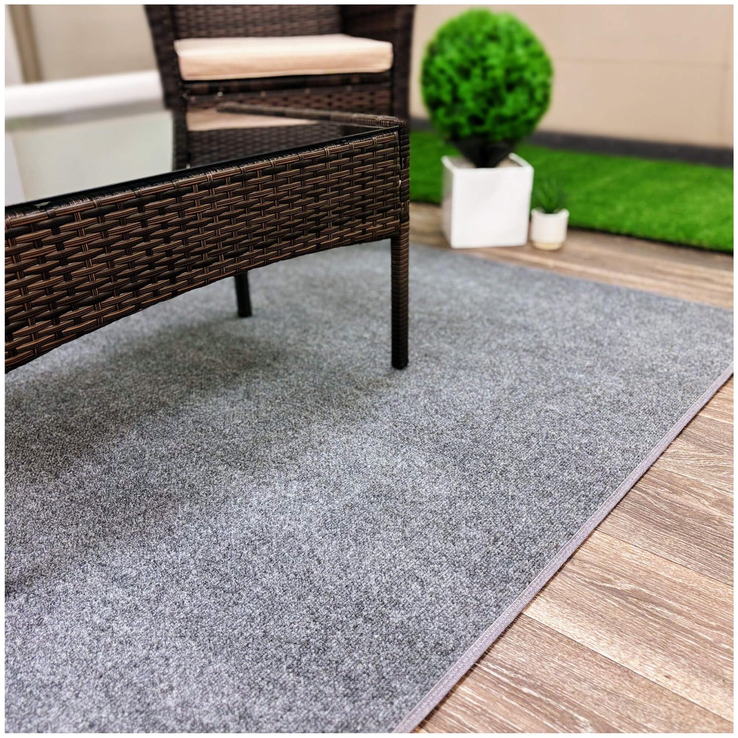 KOECKRITZ 5'x8' Indoor Outdoor Area Rug – Cloud Grey, Lightweight Economy Carpet for Living Room, Bedroom, Kids Room, Entryway – Stain Resistant