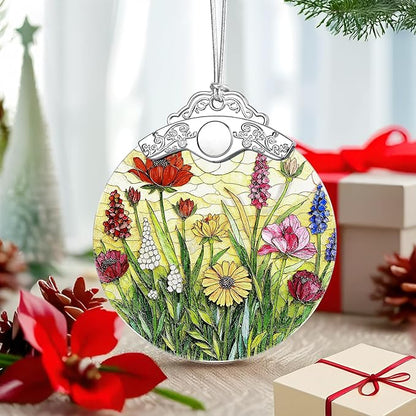 Wildflower Ornament – Christmas Decoration & Christmas Ornament; Stained Glass Holiday Decoration (Holiday Present, Bauble Present, Gift Idea, Gift Exchange) | Heirloom Keepsakes