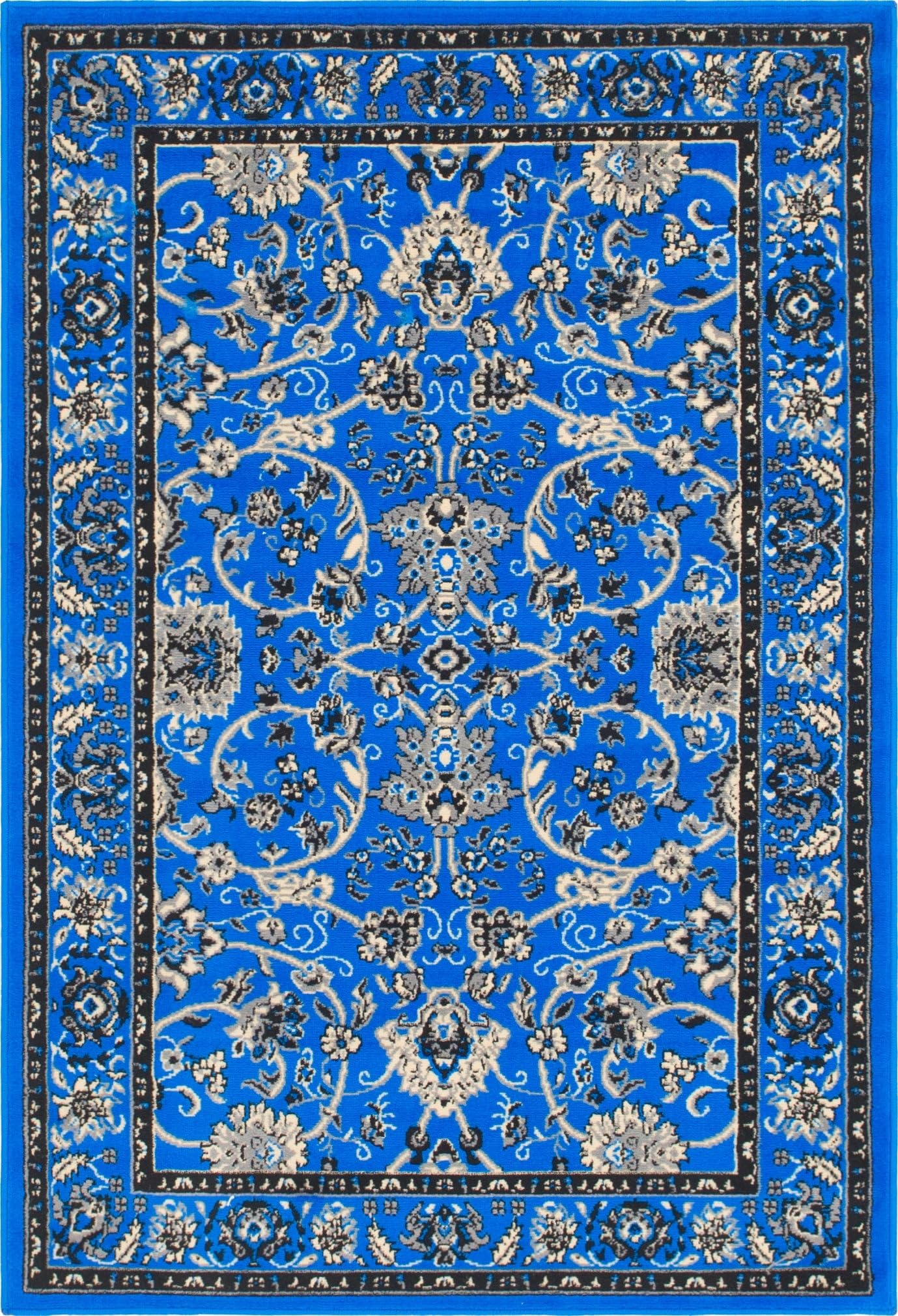 Unique Loom Sialk Hill Collection Area Rug - Washington (4' 1" x 6' 1" Rectangle, Dark Blue/ Black)