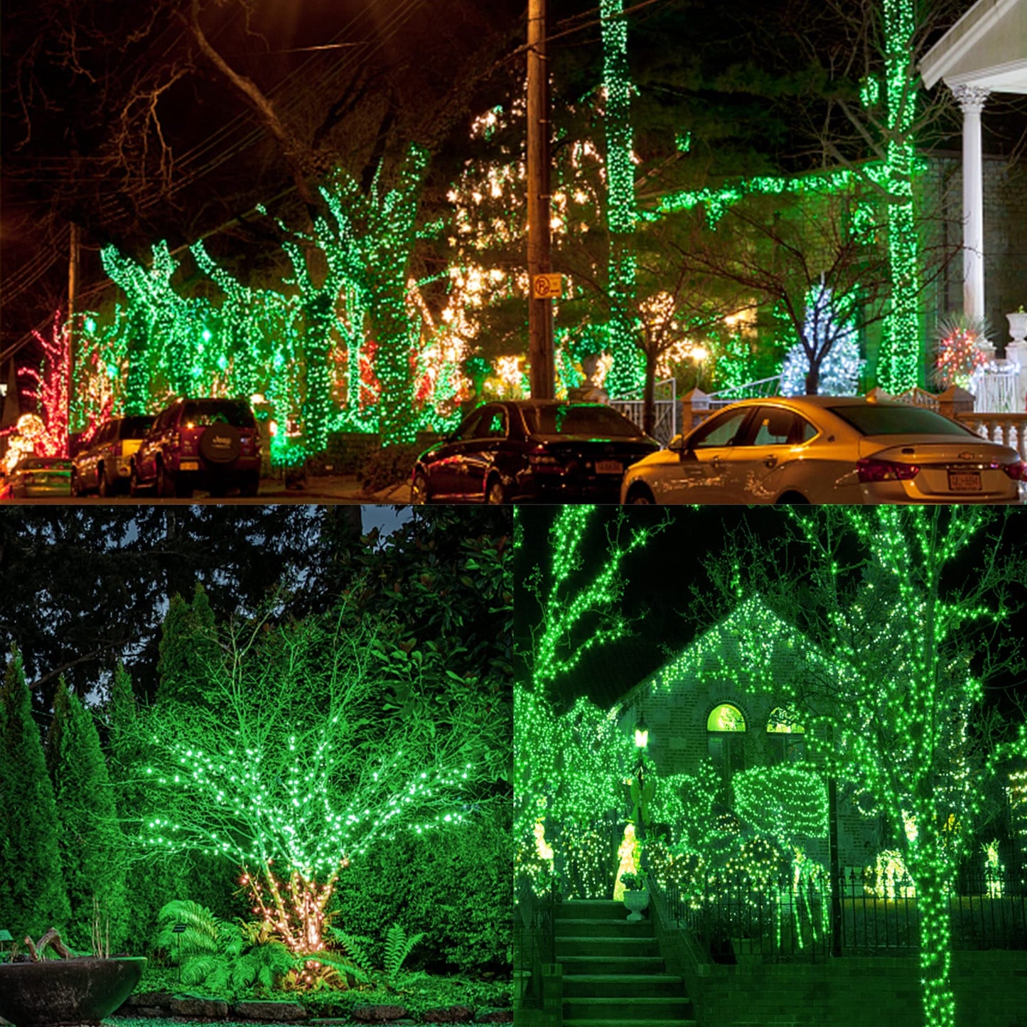 Christmas String Lights, 150 Count 33 FT Incandescent Mini Green Wire Fairy Light, 120V UL Certified Connectable St Patricks Day Tree Lights for Patio, Holiday, Party, Outdoor Indoor Decoration, Green