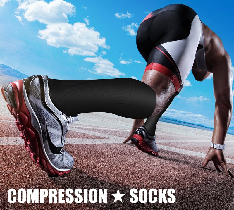 CHARMKING 3 Pairs Open Toe Compression Socks for Women & Men Circulation 15-20 mmHg is Best for All Day Wear Running Nurse (01 Balck/Black/Black, L/XL)