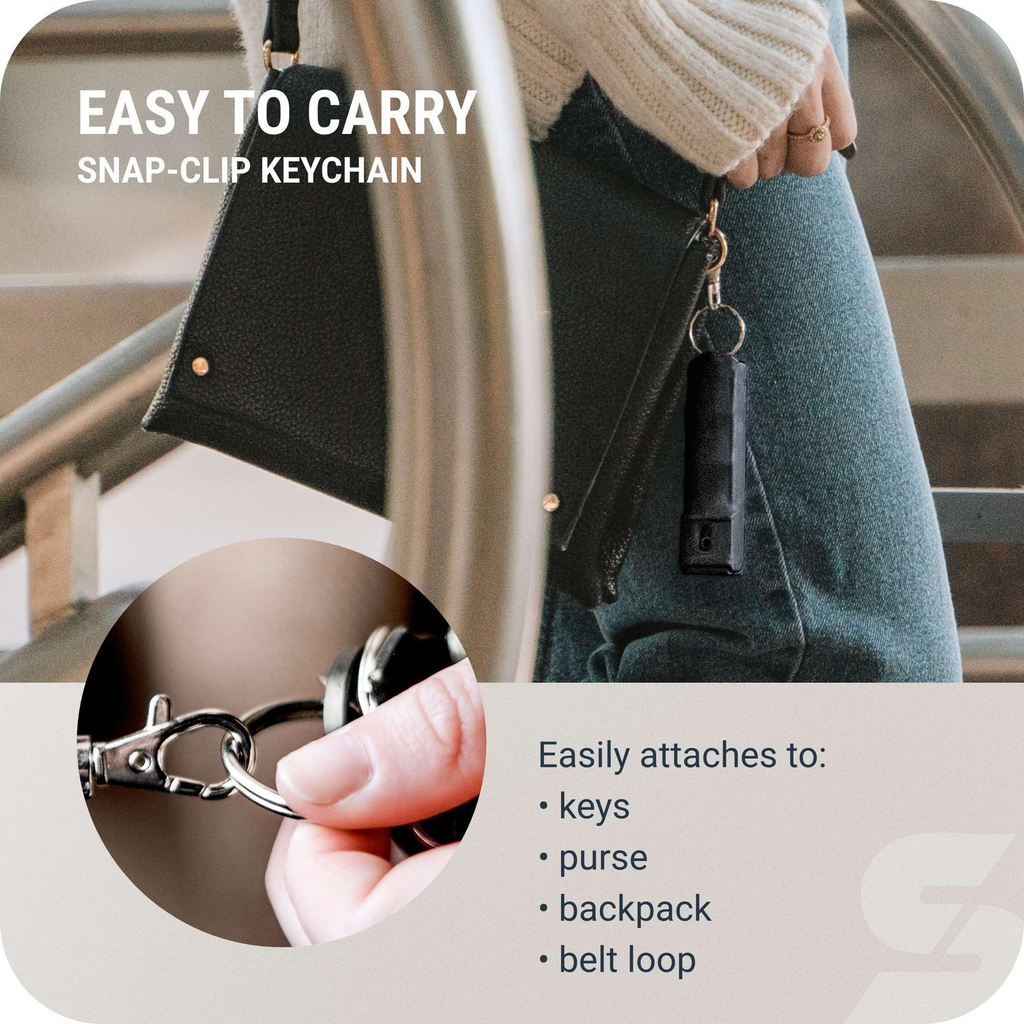 SABRE Pepper Gel Spray with Fast Flip Top Safety & Snap‑Clip Keychain for Self Defense - Max Strength with UV Dye, Finger Grip, Reduces Wind Blowback,10-Sec Spray,14ft Range, Made in USA, 0.54 fl oz