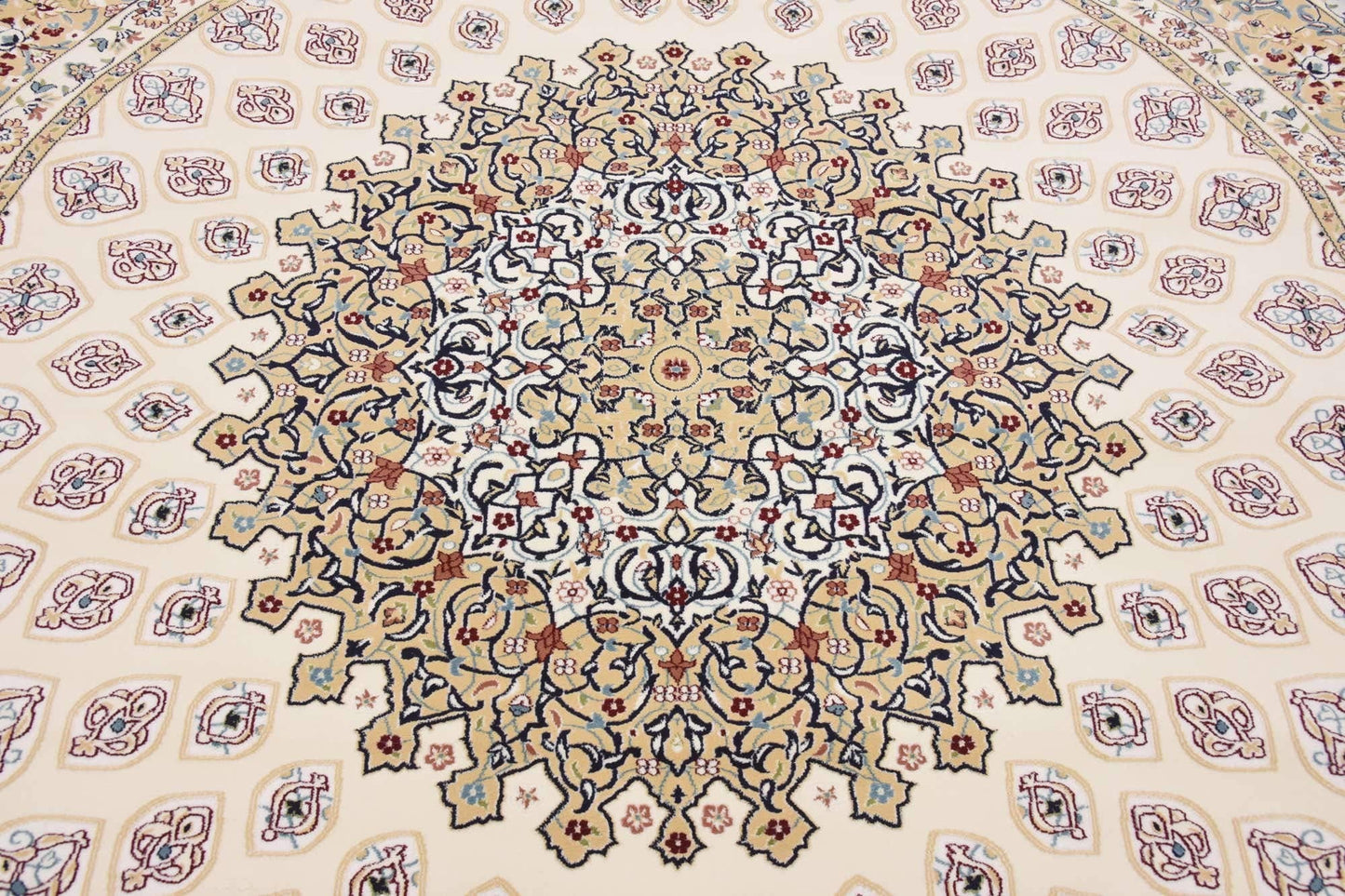 Unique Loom Narenj Collection Classic Traditional Textured Medallion Pattern Design Area Rug, 10' 0" x 10' 0", Ivory/Tan