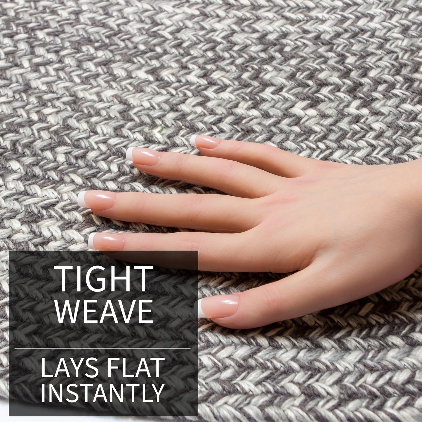 Super Area Rugs Gray/Ivory Braided Rug - Round Rug for Dining Table/Kitchen -4ft Circular Farmhouse Indoor Woven Construction