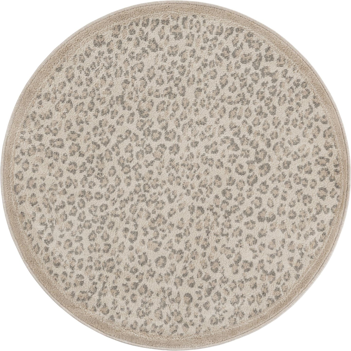 Rugs.com Savannah Collection Rug – 4 Ft Round Ivory Medium-Pile Rug Perfect for Kitchens, Dining Rooms