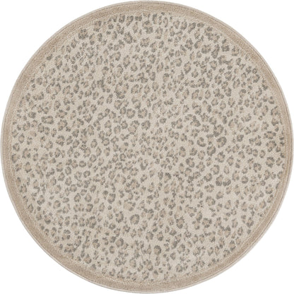 Rugs.com Savannah Collection Rug – 4 Ft Round Ivory Medium-Pile Rug Perfect for Kitchens, Dining Rooms