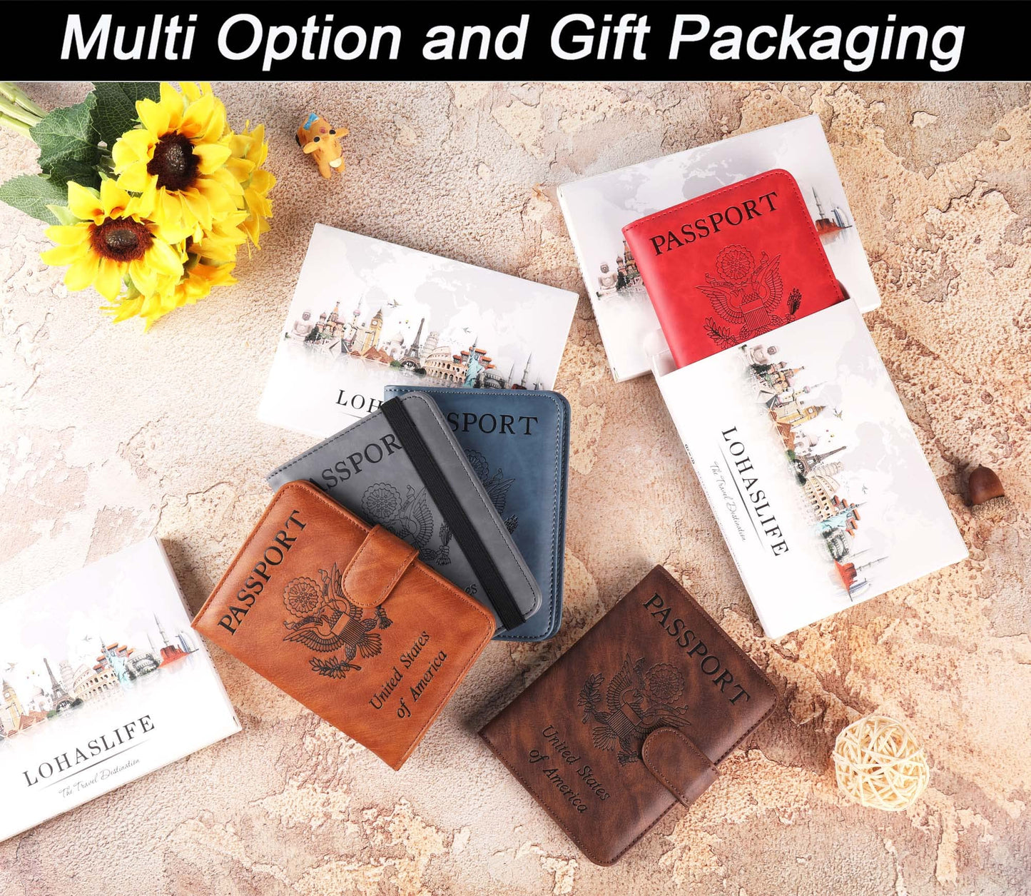 Passport Holder Cover Wallet Travel Essentials Leather Rfid Blocking Case Vacation Luggage Must Haves Travel Accessories for Men Women (116#Coffee)