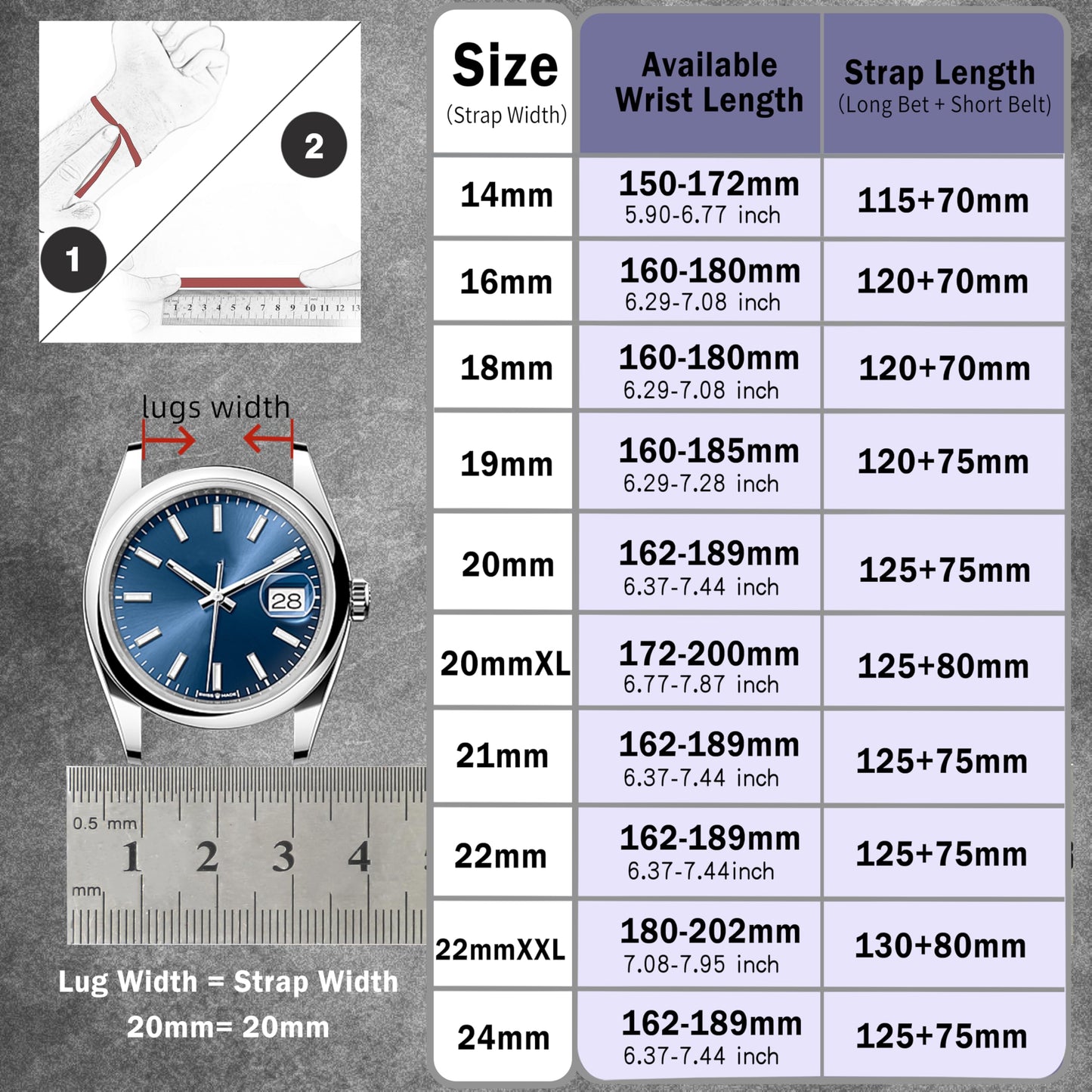 Gomvadr Quick Release Leather Watch Bands for Men 14mm 16mm 18mm 19mm 20mm XL 21mm 22mm XXL 24mm ,Vintage Oil Wax-tanned Pull-up Men's Watch Bands Replacement Leather Watch Straps for Men Women(Cognac with Contrast Stitch, 18mm-Regular)