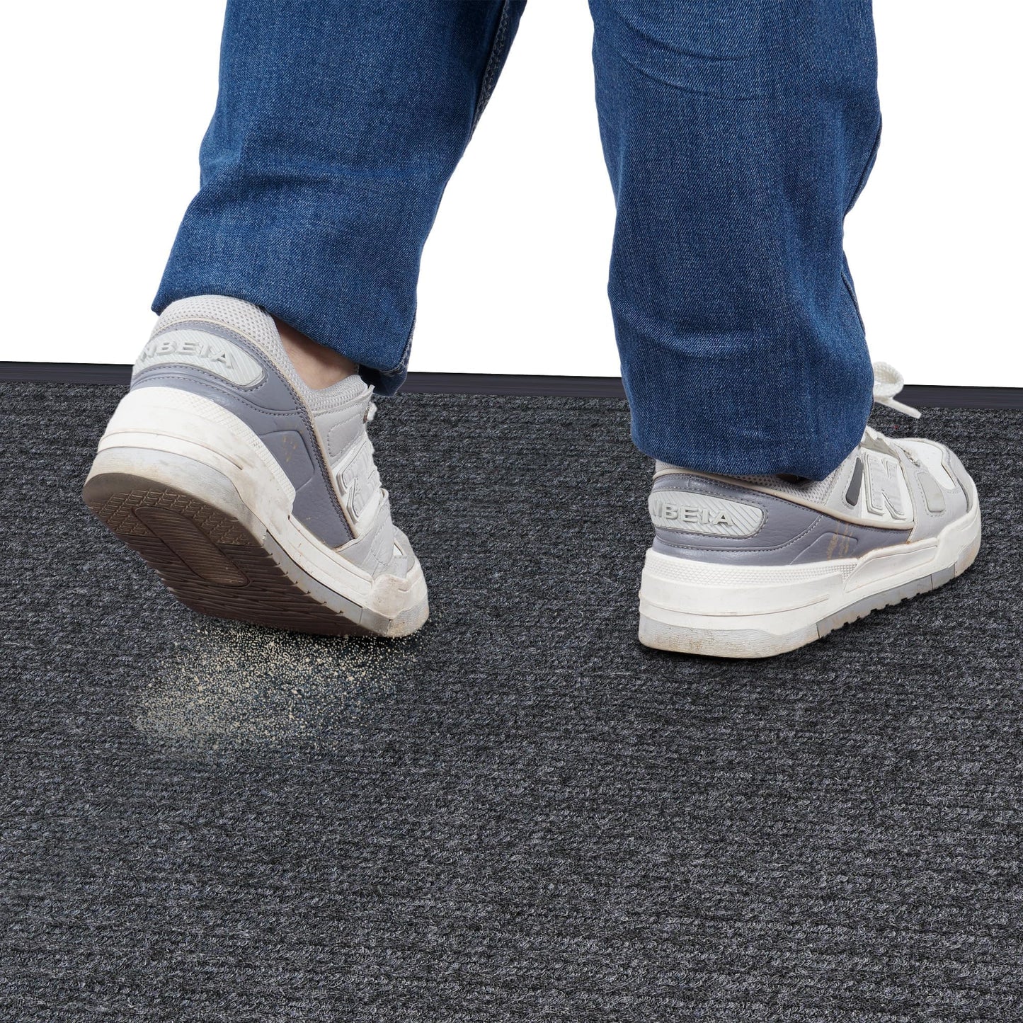 Front Door Mat 3' X 10' Commercial Door Mats Heavy Duty Carpet with Non-Slip Back Rubber Backed Runner Rugs Doormats for Hallway Entryway Home High Traffic Area (Grey)