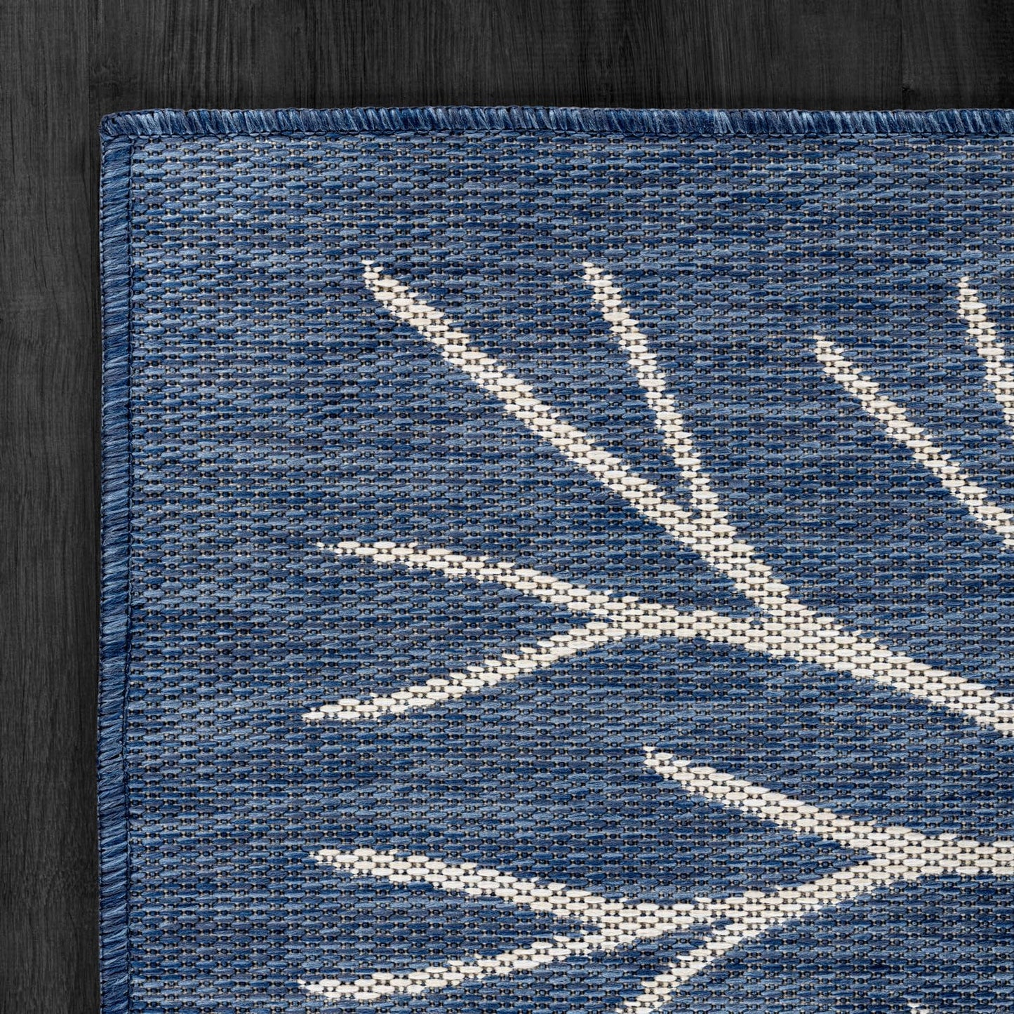 Washable Indoor Outdoor Rug 5x7 Modern Area Rugs Branch Pattern Non Shedding Waterproof Easy Clean Patio Deck Porch Living Room Bedroom Garden RV (5 X 7 Blue)