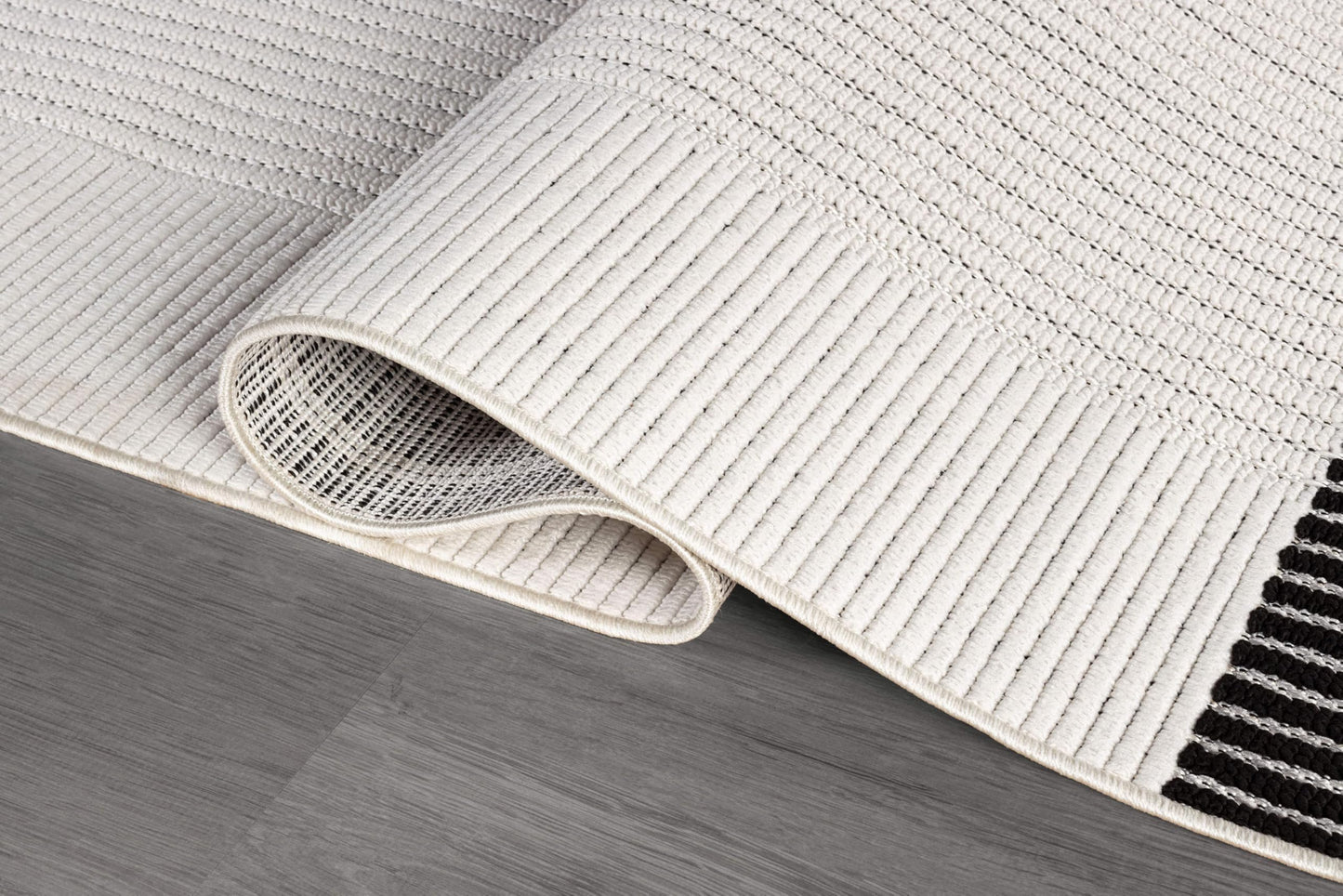 Luul Home Modern Micro Loop Indoor Area Rugs for Living Room Bedroom Kitchen Geometric Striped Black-White 9x12 Luxury Durable Low and High Pile Non-Shedding Stain Resistant Soft Area Carpet 9 x 12