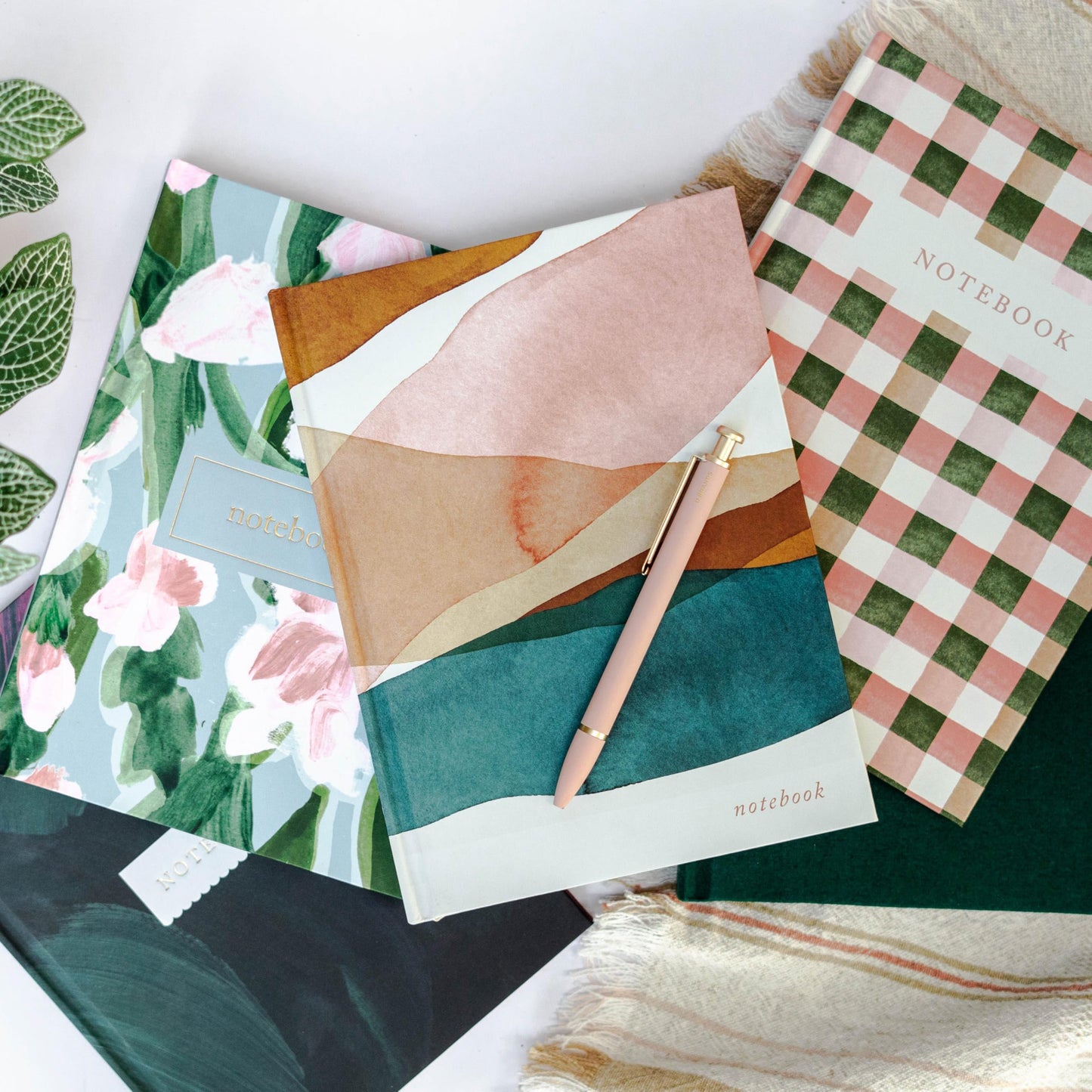 DUNCAN & STONE PAPER CO. Blank Journal Notebook (120 Pages) - Linen Bound Journaling Book for Writing Notes & More - Flat Lay Diary Journal – Giftable Lined Notebook Journals