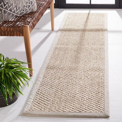 SAFAVIEH Natural Fiber Collection Runner Rug - 2' x 6', Marble, Sisal, Woven Design with Border (NF525C)