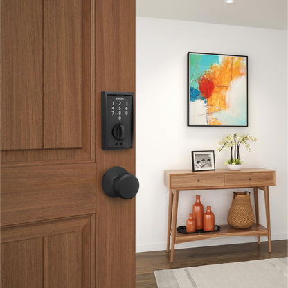 SCHLAGE BE375 CEN 622 Touch Keyless Touchscreen Electronic Deadbolt Lock, Matte Black