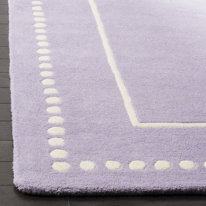 SAFAVIEH Bella Collection Area Rug - 5' x 8', Lavender & Ivory, Handmade Dotted Border Wool, Ideal for High Traffic Areas in Living Room, Bedroom (BEL151C)