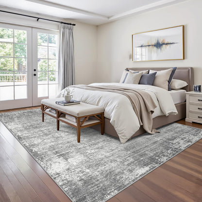 zesthome 5x7 Area Rugs, Modern Washable Rug, Non-Slip Rugs for Living Room, Stain Resistant Abstract Rugs, Ultra-Thin Indoor Area Rug 5x7, Home Decor Grey Rug