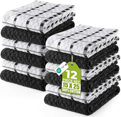 Utopia Towels - Kitchen Towels 12 Pack, 15 x 25 Inches, 100% Ring Spun Cotton