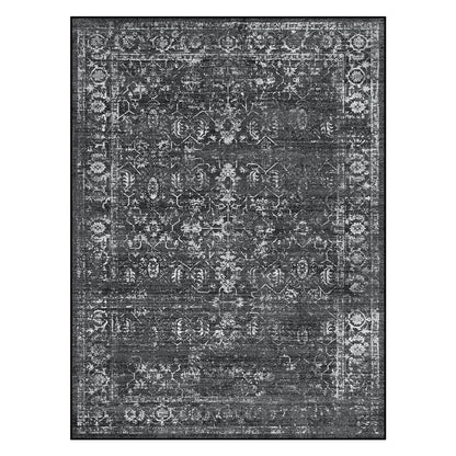 Lahome Margot Area Rugs 9x12 Living Room Soft Large Rugs for Bedroom, Boho Black Dining Room Rug, Distressed Non Slip Low Pile Carpet for Indoor Home Office(9'x12', Black/Grey)