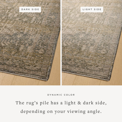 Loloi Magnolia Home by Joanna Gaines Junie Collection JUE-02 Moss/Natural 6'-7" x 9'-10", .38" Pile Height, Area Rug