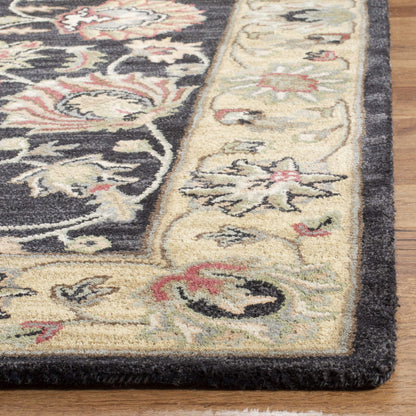 SAFAVIEH Heritage Collection 3' x 5' Charcoal / Gold HG343E Handmade Traditional Oriental Premium Wool Area Rug