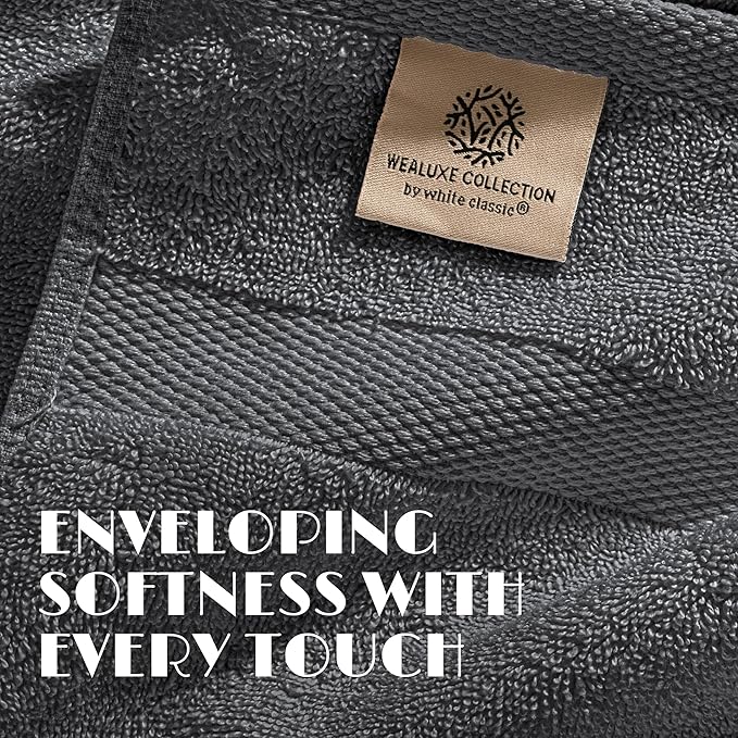 White Classic Gray Hand Towels for Bathroom Cotton Hand Towel Bulk for Gym