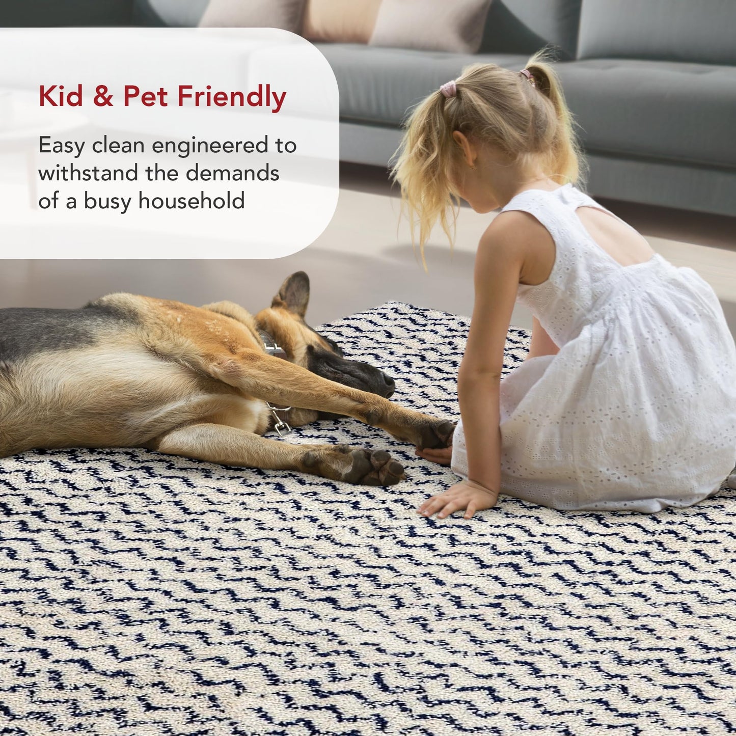 nuLOOM Cuellar Chevron Shag Area Rug, 4x6, Navy