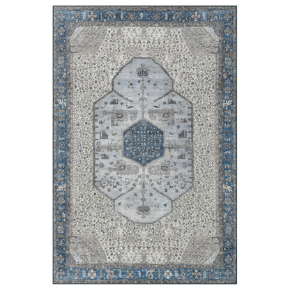 Keen Home Design 10x14 Rug - Machine Washable Area Rug with Non-Slip Backing, Ideal for Living Room, Dining Room, Bedroom - Vintage, Easy Clean, Durable, Low Pile Rug - (9'7" x 14')