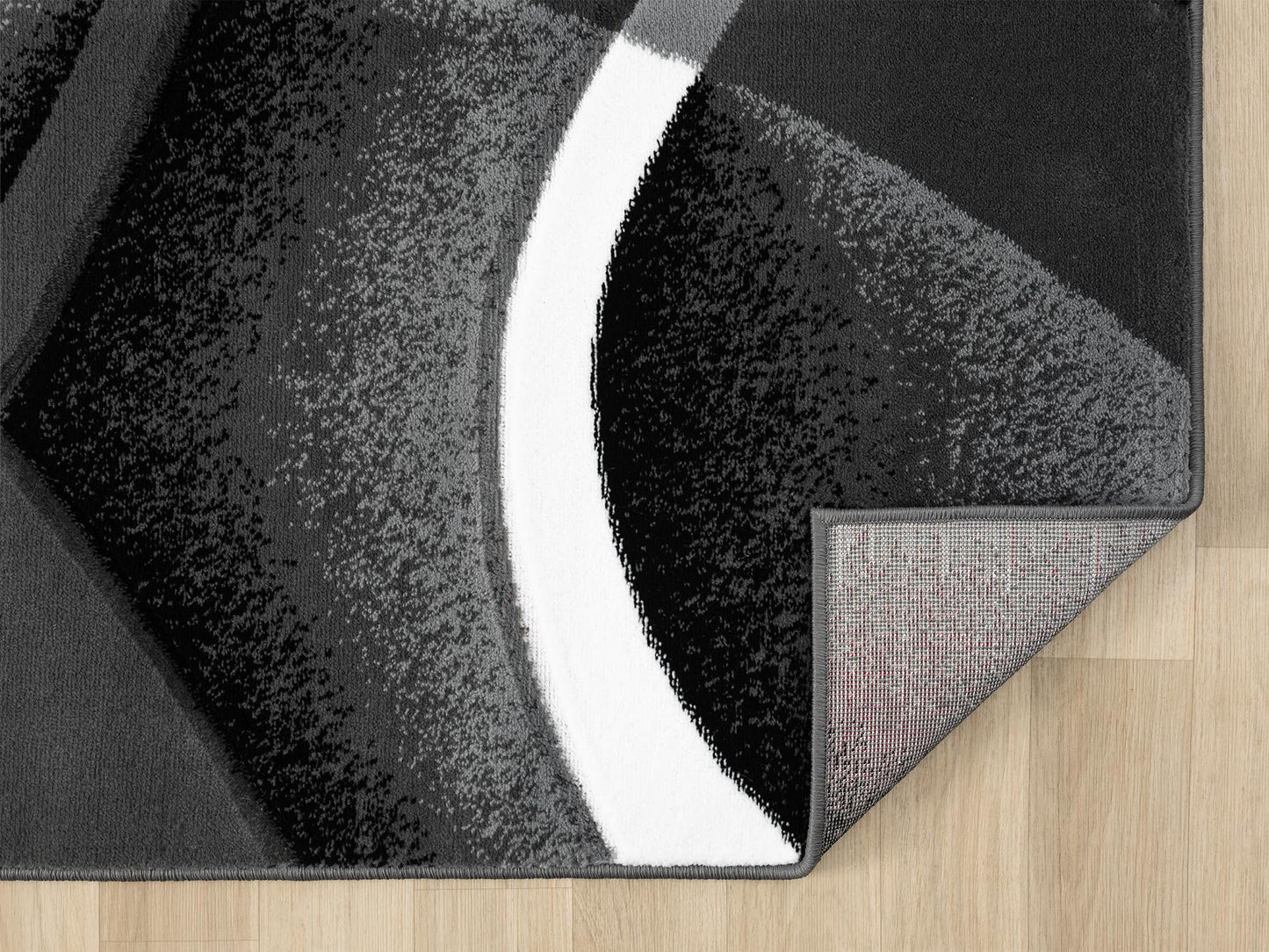 Modern Abstract Area Rug Hand Carved Contemporary Geometric Vibrant Colors Carpet for Living Room Bedroom Design PR1001 (Grey, 5' x 7')