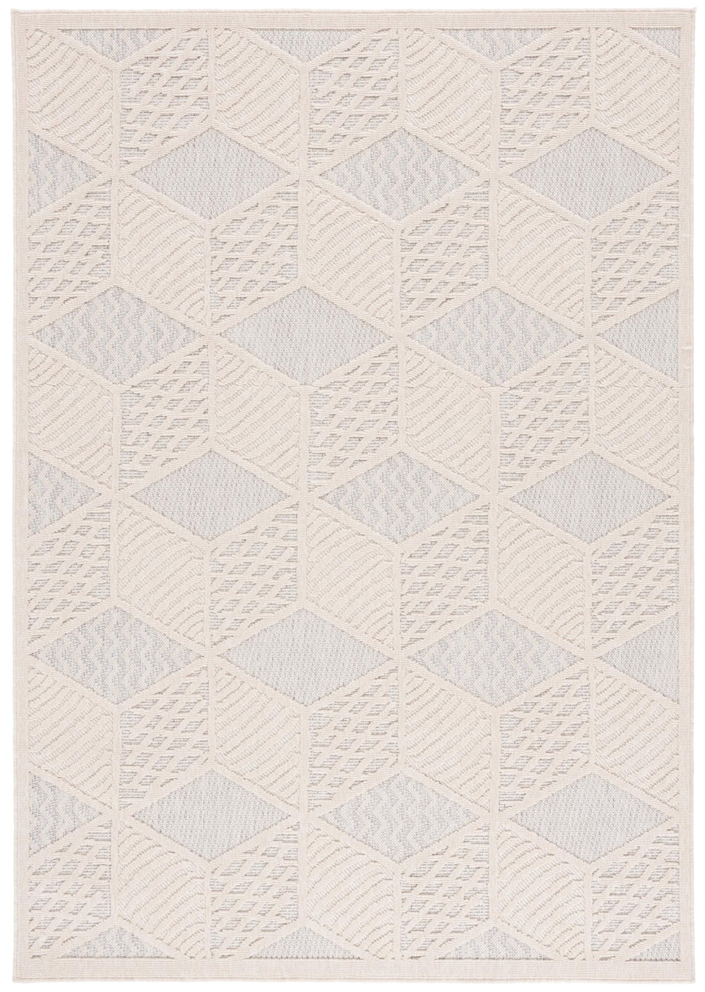 SAFAVIEH Washable Rug Outdoor Milos Collection - 5' x 7'6", Ivory, Non-Shedding & Easy to Clean, Ideal for Patio, Backyard, Mudroom (MLO114A)