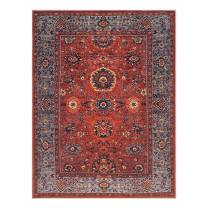Keen Home Design 5x7 Rug - Machine Washable Area Rug with Non-Slip Backing, Ideal for Living Room, Dining Room, Bedroom - Vintage, Easy Clean, Durable, Low Pile Rug - (5' x 7')